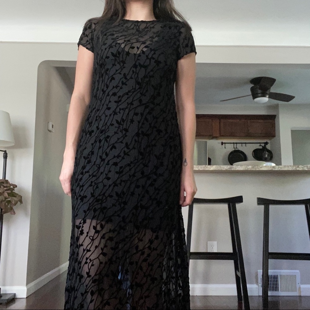 Vintage Sheer Maxi w/ Velvet Detail